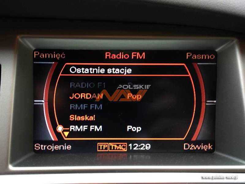 Audi MMI 2G Tłumaczenie nawigacji - Polskie menu